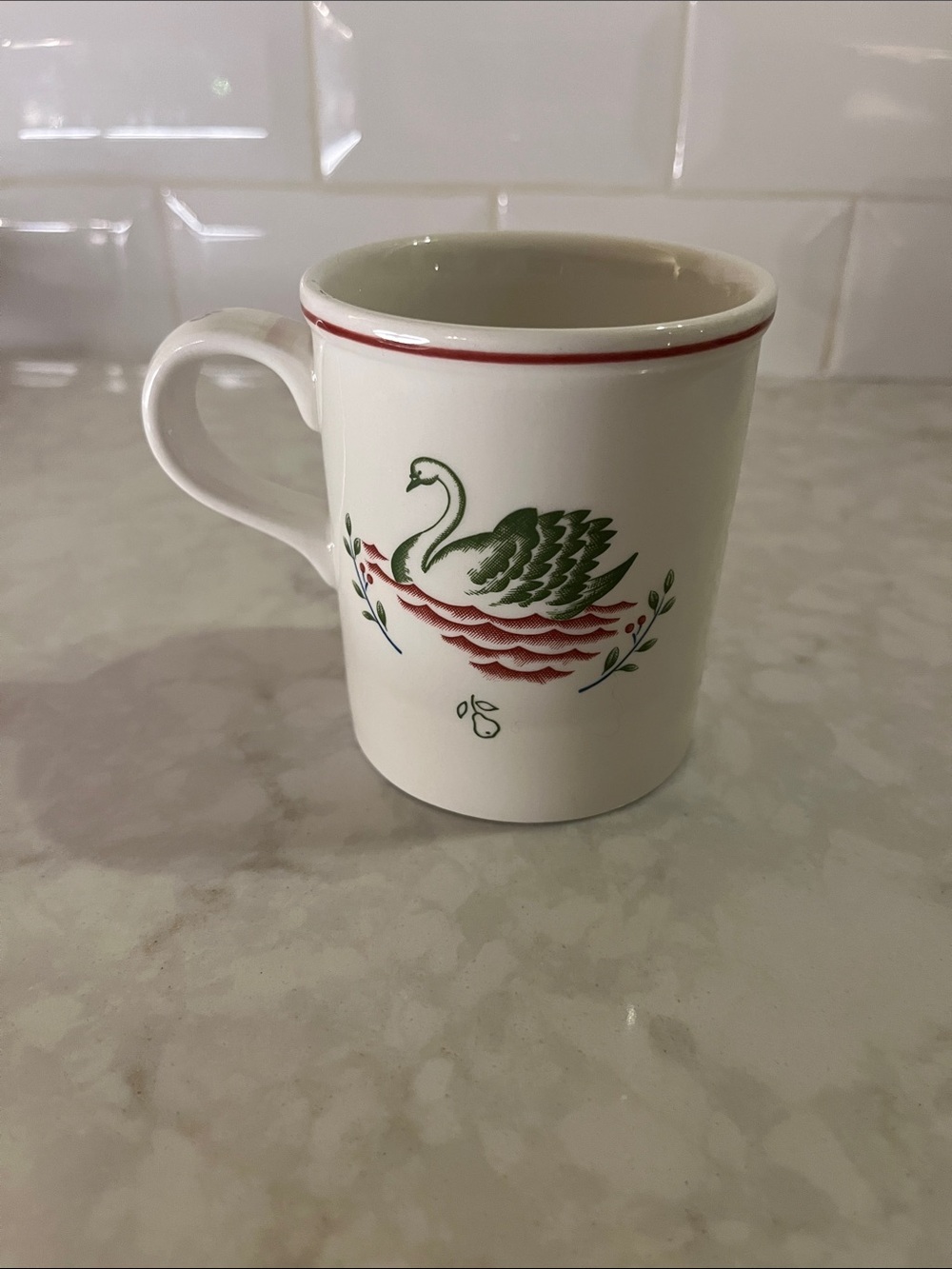 VINTAGE 12 Days of Christmas Mug Johnson Brothers Swans a Swimming